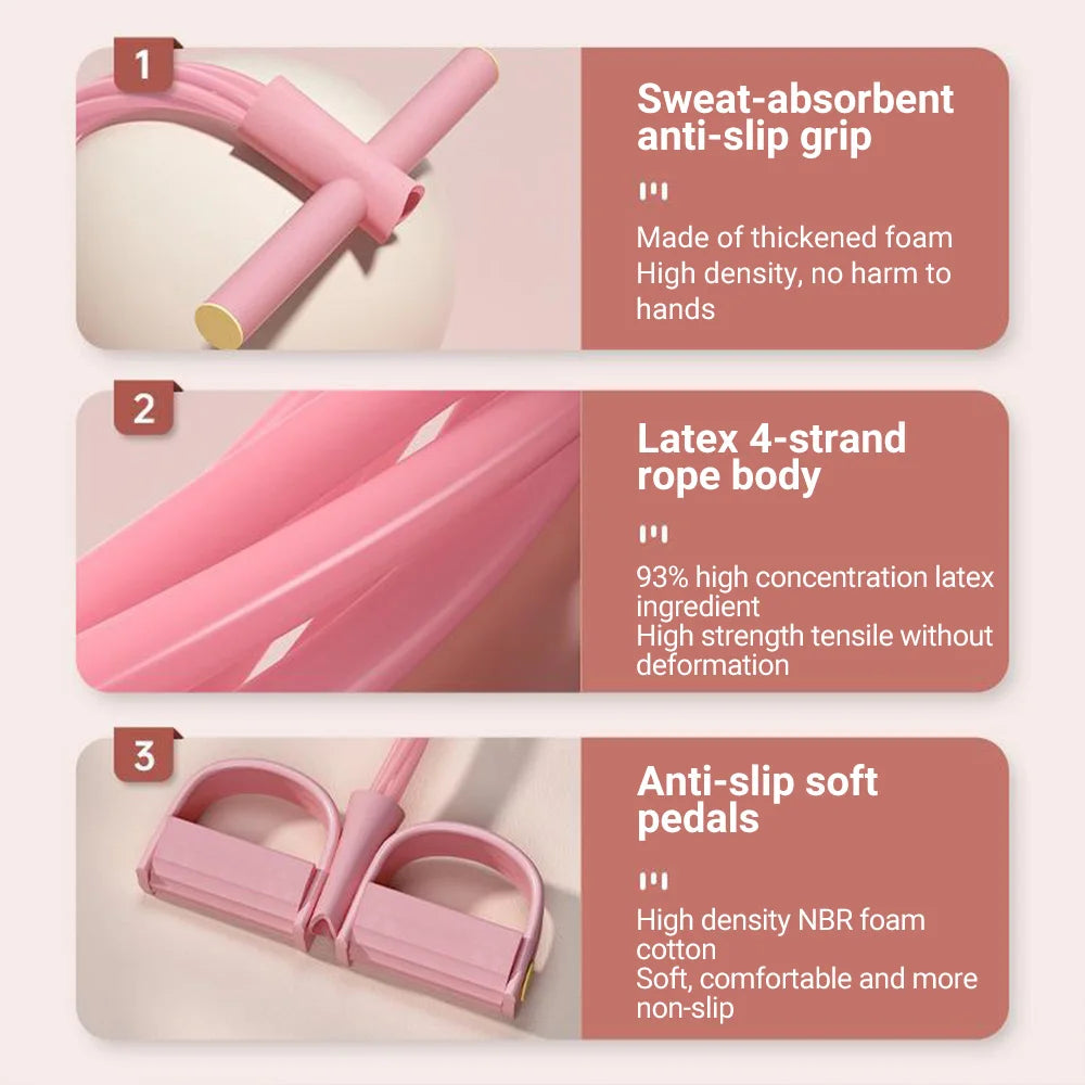 6-Tube Resistance Band Pedal Puller – Full-Body Fitness Tension Rope