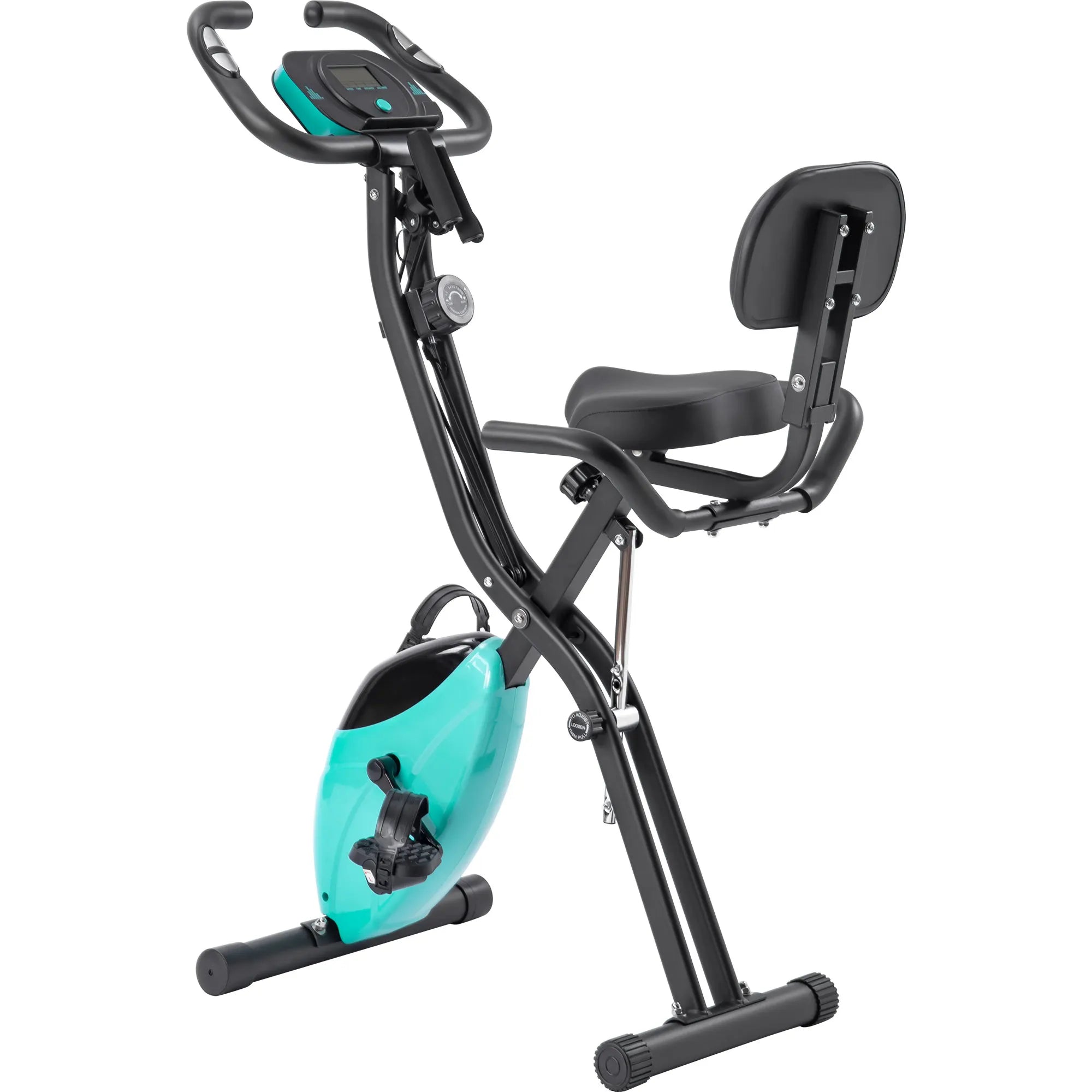 Folding X Exercise Bike – Upright & Recumbent with Backrest & Armbands