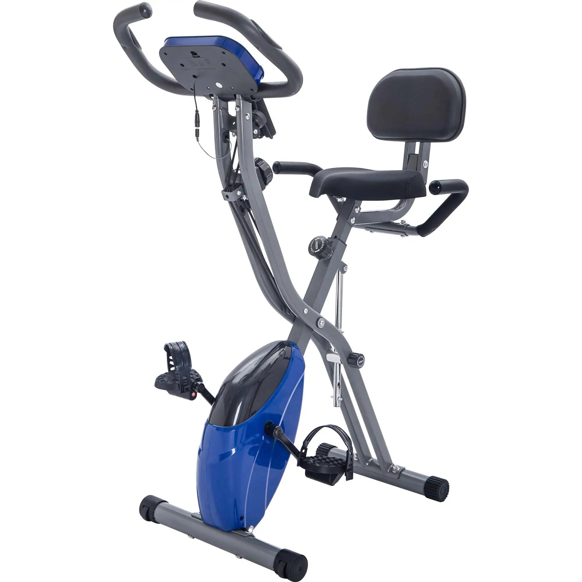 Folding X Exercise Bike – Upright & Recumbent with Backrest & Armbands