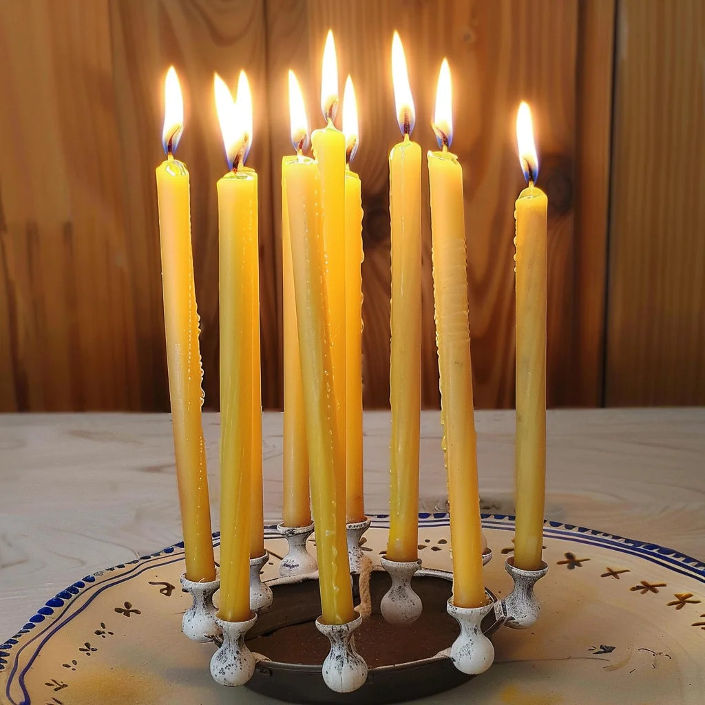 25PCS Natural Beeswax Hanukkah Candles