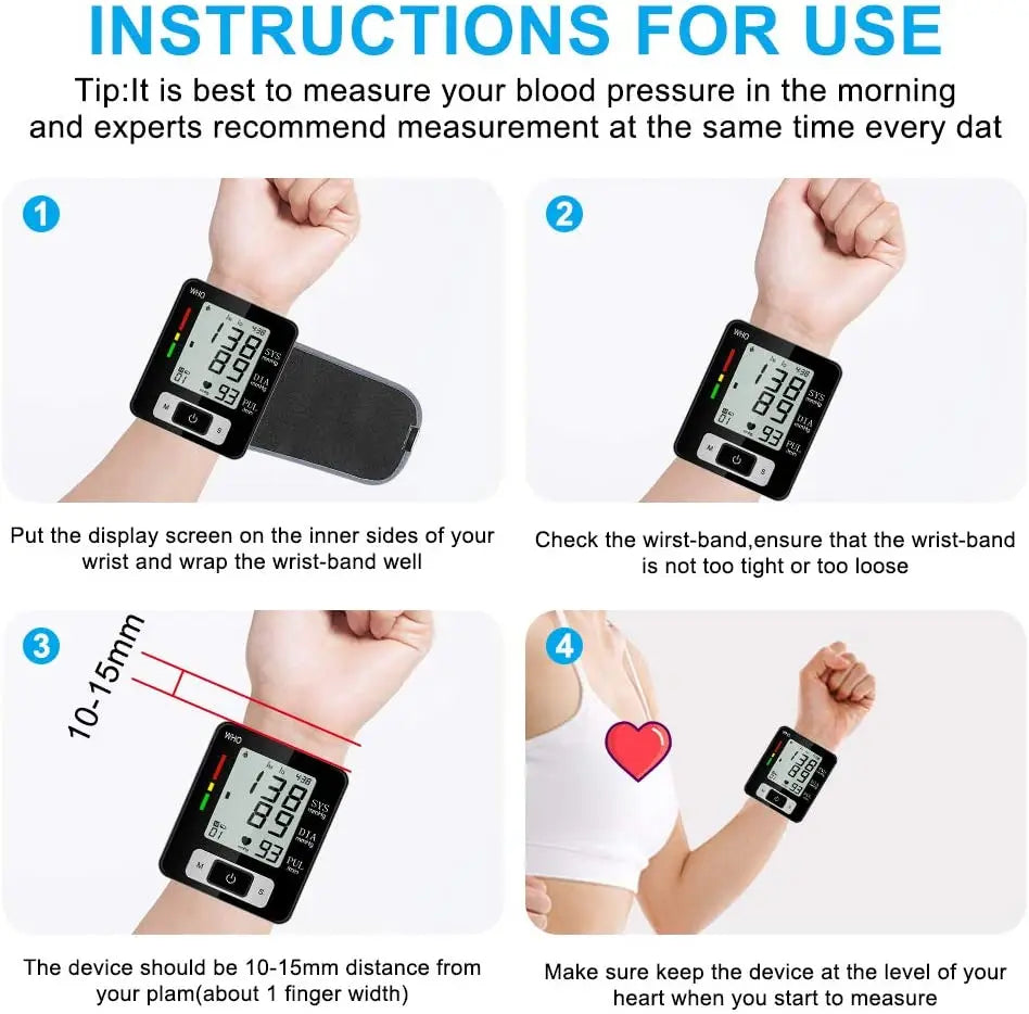 Digital Wrist Blood Pressure Monitor – High Accuracy Electronic BP Cuff
