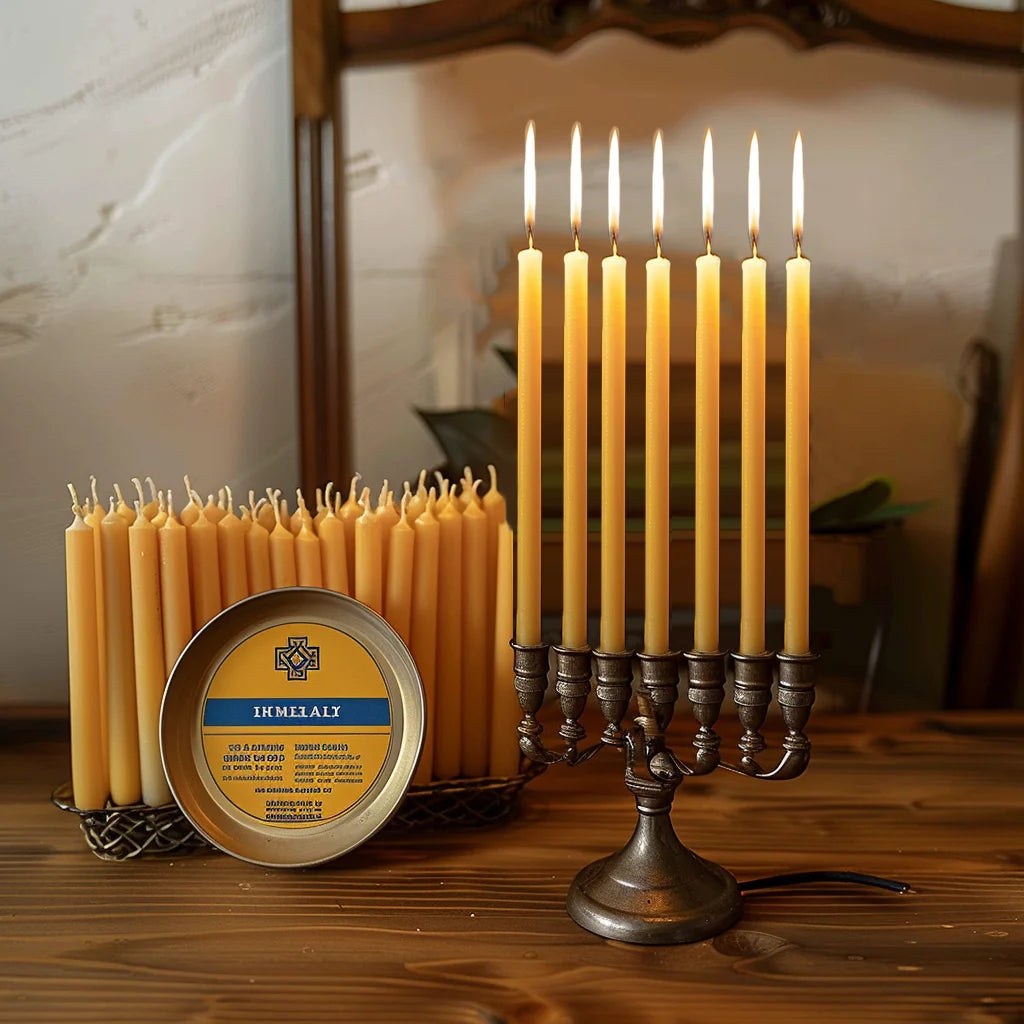 25PCS Natural Beeswax Hanukkah Candles