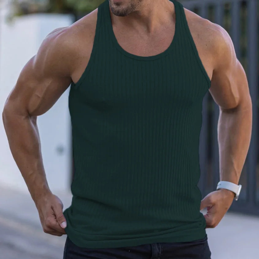 2024 Summer Men’s Striped Gym Tank